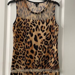 Escada cheetah print tank wool and silk blend